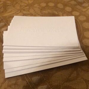 Frederic Malle 12-Small Luxury White Blank Paper Note Cards W/Logo